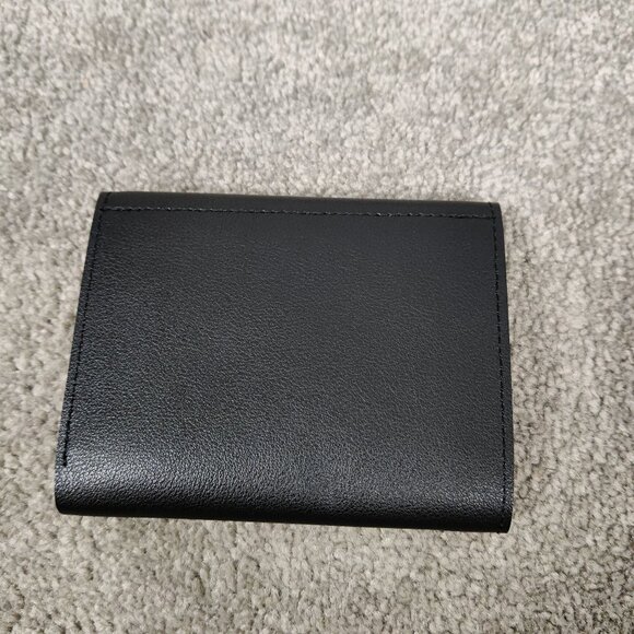 Miniso Life Women's Tri Fold Wallet Black Snap Button Closure Elegant Minimalist - Picture 2 of 5